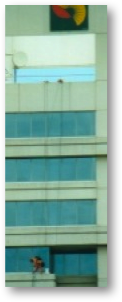 window cleaning abseiling
